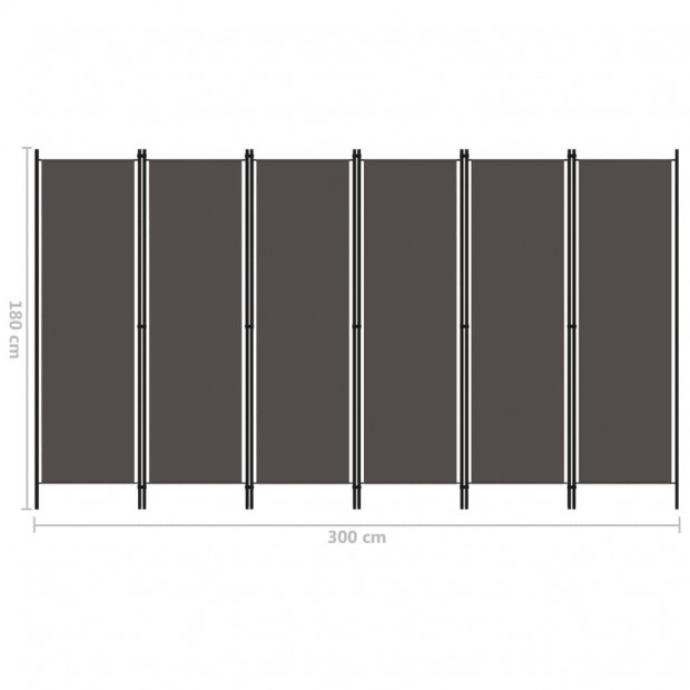 6-panel Room Divider Anthracite 300x180 Cm Image 6