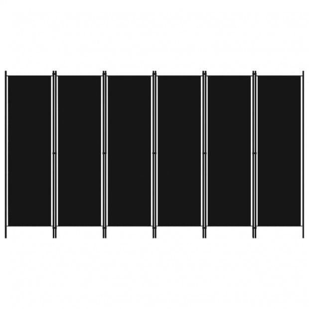 6-panel Room Divider 300x180 Cm Black