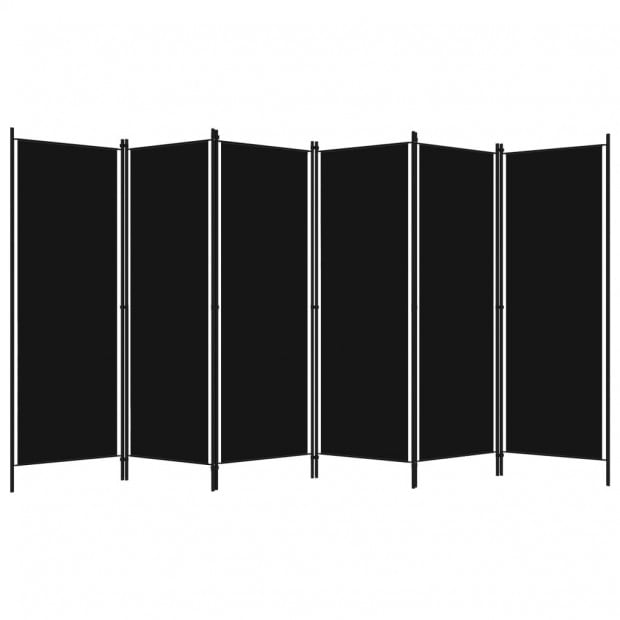 6-panel Room Divider 300x180 Cm Black Image 2