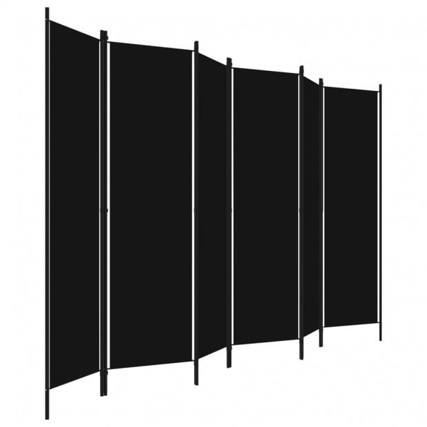 6-panel Room Divider 300x180 Cm Black Image 3
