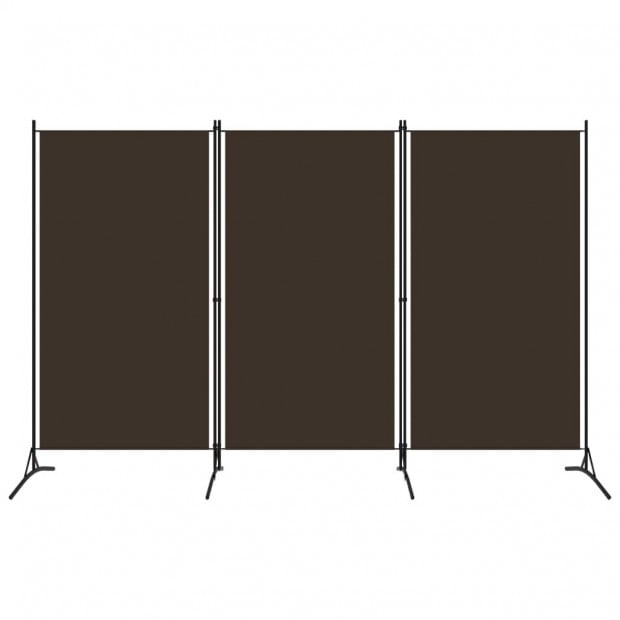 3-panel Room Divider Brown 260x180 Cm