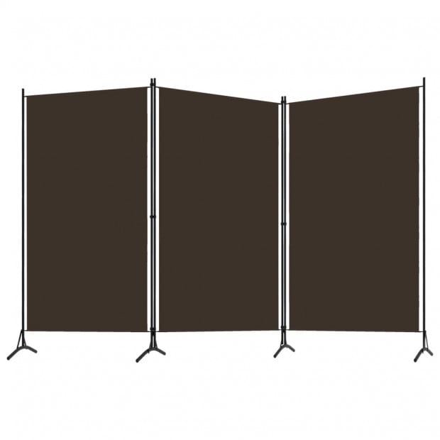 3-panel Room Divider Brown 260x180 Cm Image 2