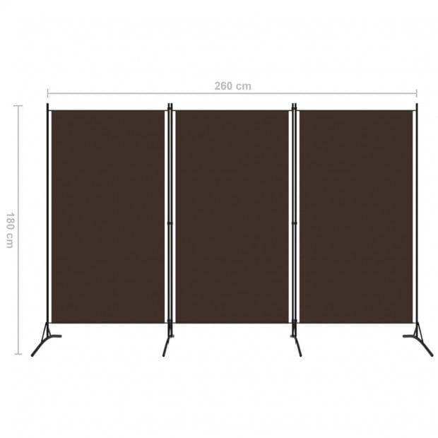 3-panel Room Divider Brown 260x180 Cm Image 5