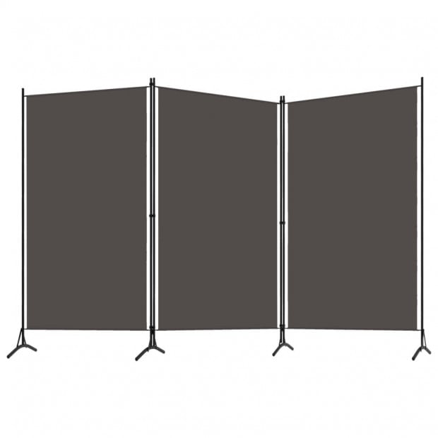 3-panel Room Divider Anthracite 260x180 Cm Image 2