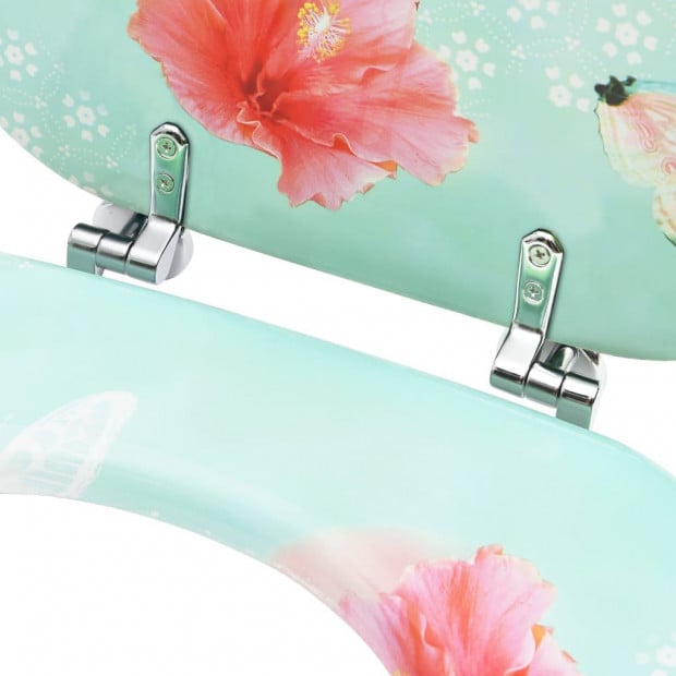 Wc Toilet Seat With Lid Mdf Flamingo Design Image 7