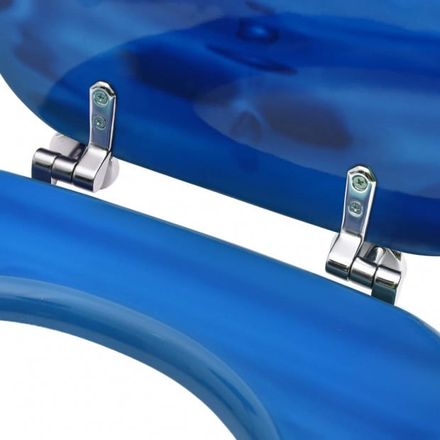 Toilet Seat With Lid Mdf Blue Water Drop Design Image 7