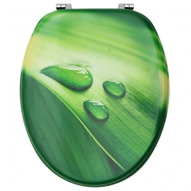 Toilet Seat With Lid Mdf Green Water Drop Design Image 5