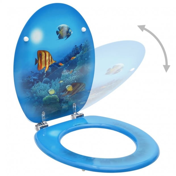 Toilet Seat With Lid Mdf Deep Sea Design Image 2