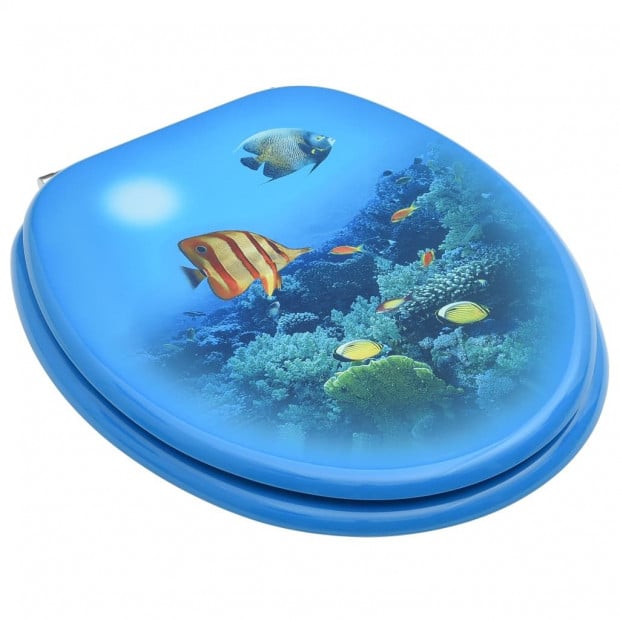 Toilet Seat With Lid Mdf Deep Sea Design Image 3