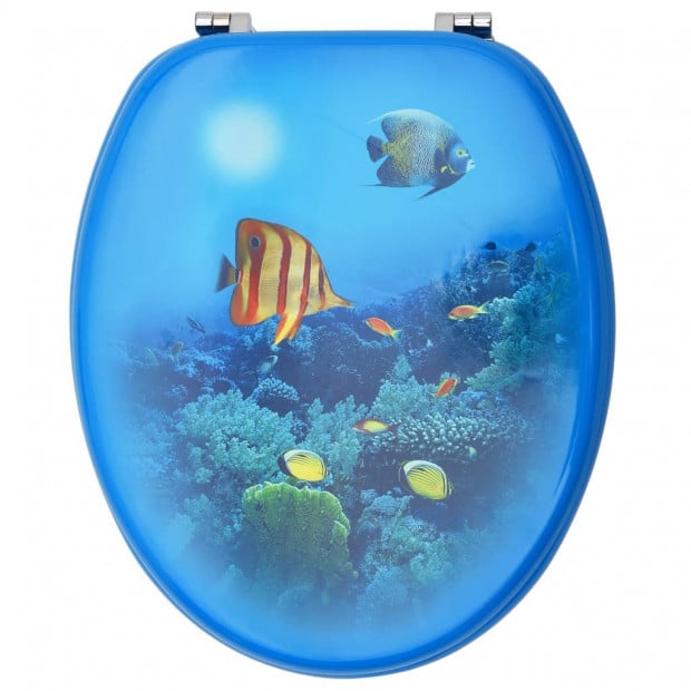 Toilet Seat With Lid Mdf Deep Sea Design Image 4