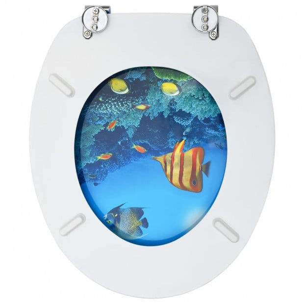 Toilet Seat With Lid Mdf Deep Sea Design Image 5