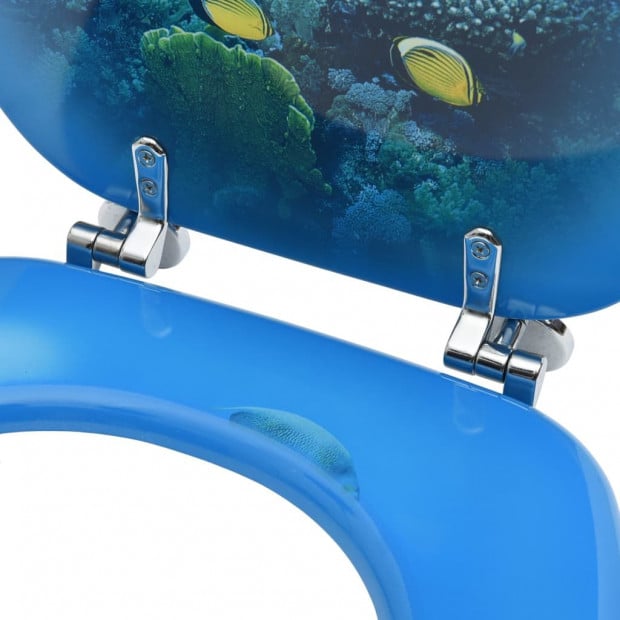 Toilet Seat With Lid Mdf Deep Sea Design Image 6