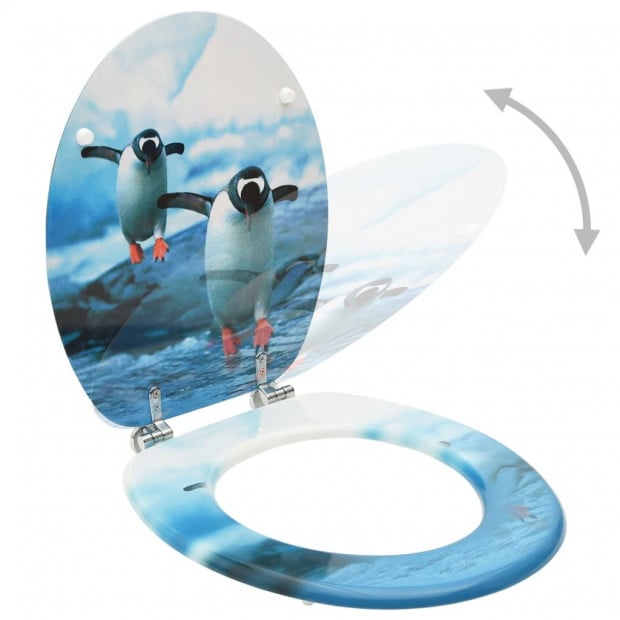 Toilet Seat With Lid Mdf Penguin Design Image 2