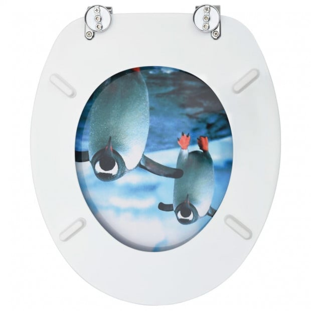 Toilet Seat With Lid Mdf Penguin Design Image 6