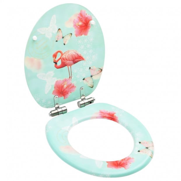 Toilet Seat With Soft Close Lid Mdf Flamingo Design