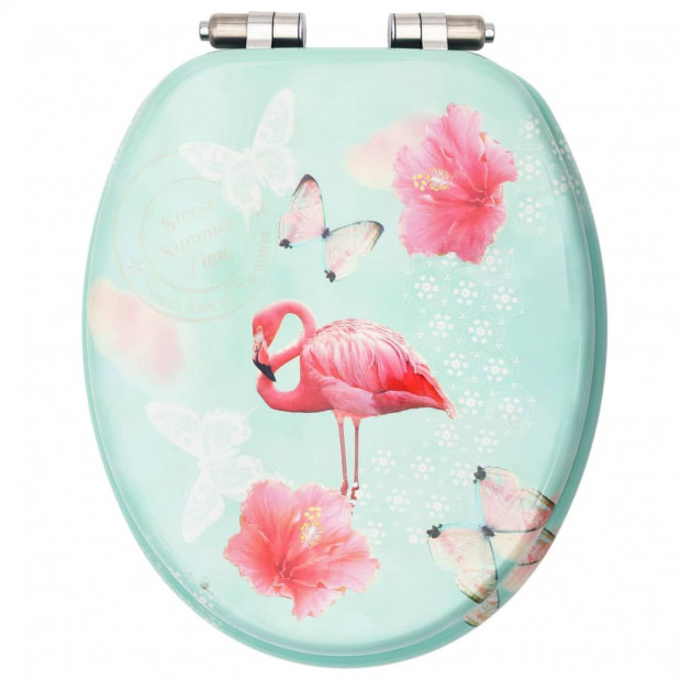 Toilet Seat With Soft Close Lid Mdf Flamingo Design Image 5