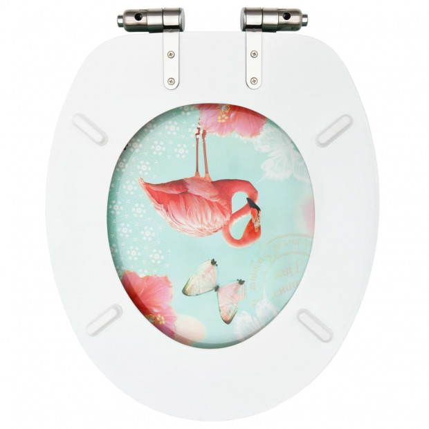Toilet Seat With Soft Close Lid Mdf Flamingo Design Image 6