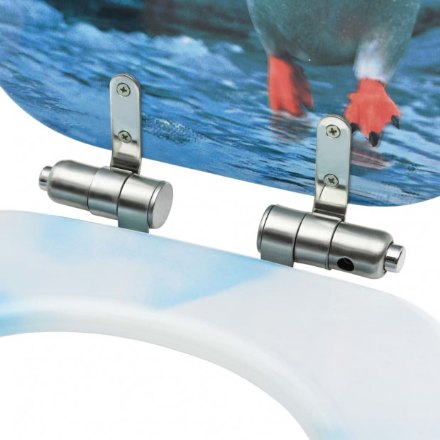 Wc Toilet Seat With Soft Close Lid Mdf Penguin Design Image 7