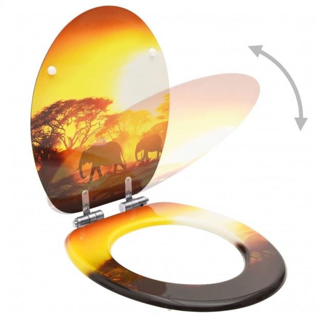 Wc Toilet Seat With Soft Close Lid Mdf Savanne Design Image 2