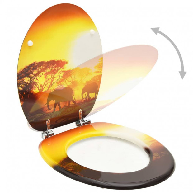 Wc Toilet Seat With Lid Mdf Savanne Design Image 2