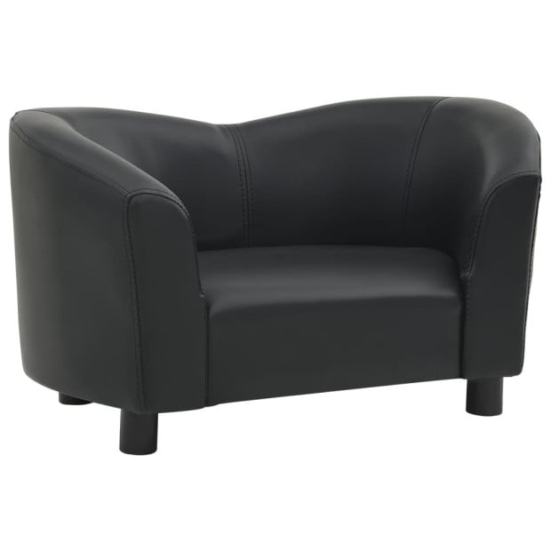 Dog Sofa Black 67x41x39 Cm Faux Leather Image 2