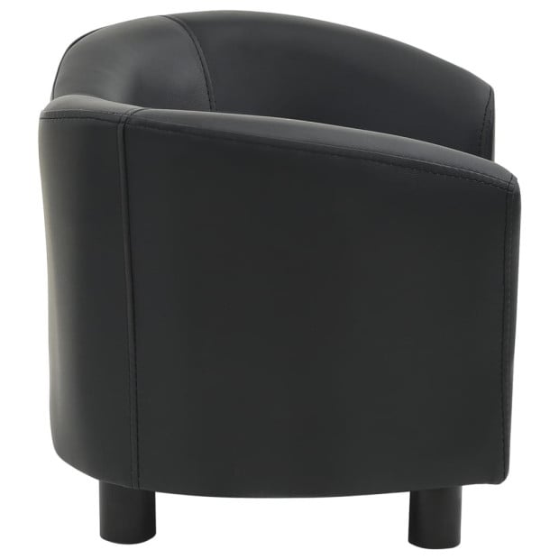 Dog Sofa Black 67x41x39 Cm Faux Leather Image 4