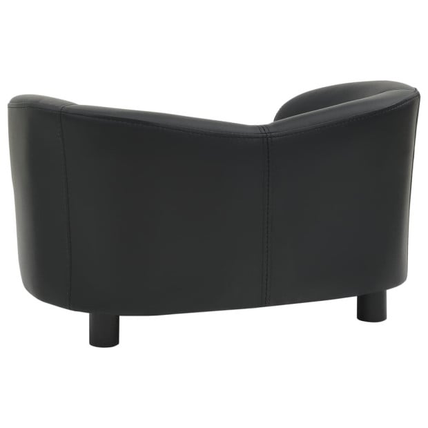 Dog Sofa Black 67x41x39 Cm Faux Leather Image 5