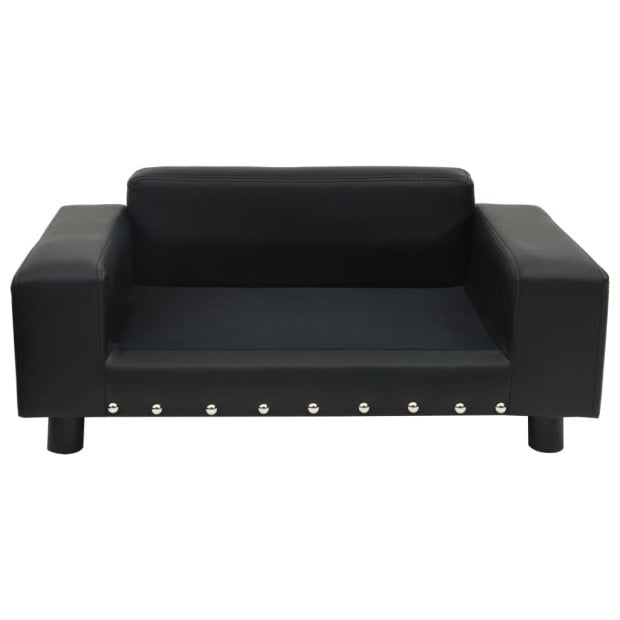 Dog Sofa Black 81x43x31 Cm Plush And Faux Leather Image 3