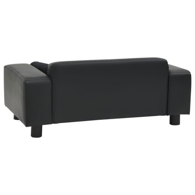 Dog Sofa Black 81x43x31 Cm Plush And Faux Leather Image 5