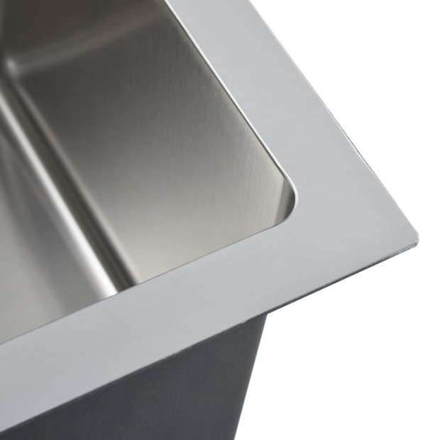 Handmade Kitchen Sink With Overflow Hole Stainless Steel Image 5