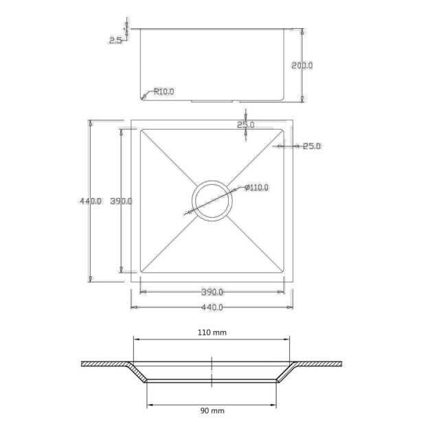 Handmade Kitchen Sink With Overflow Hole Stainless Steel Image 7