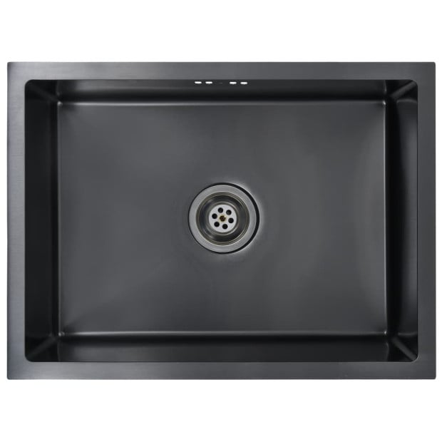 Handmade Kitchen Sink With Overflow Hole Black Stainless Steel Image 2