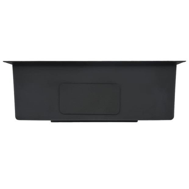 Handmade Kitchen Sink With Overflow Hole Black Stainless Steel Image 4