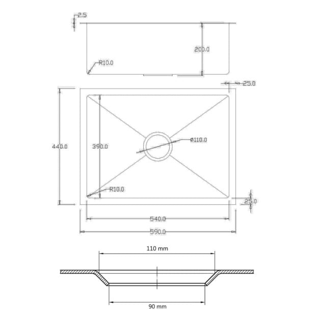Handmade Kitchen Sink With Overflow Hole Black Stainless Steel Image 7