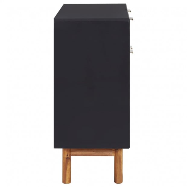 Sideboard 90x33.5x75 Cm Solid Acacia Wood And Mdf Image 3