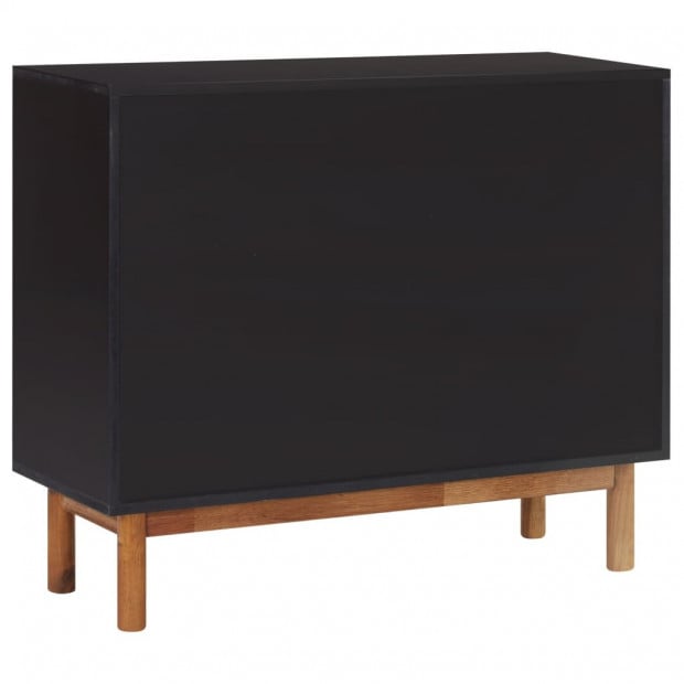 Sideboard 90x33.5x75 Cm Solid Acacia Wood And Mdf Image 4