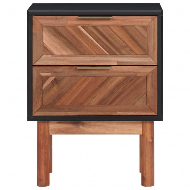 Nightstand 40x30x53 Cm Solid Acacia Wood And Mdf Image 3