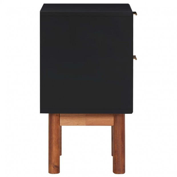 Nightstand 40x30x53 Cm Solid Acacia Wood And Mdf Image 4