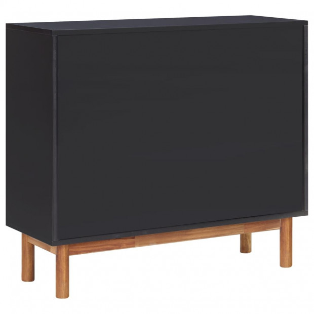 Sideboard 90x33.5x80 Cm Solid Acacia Wood And Mdf Image 5