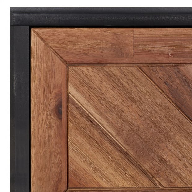 Sideboard 90x33.5x80 Cm Solid Acacia Wood And Mdf Image 6