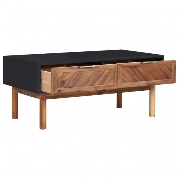 Coffee Table 90x50x40 Cm Solid Acacia Wood And Mdf Image 2