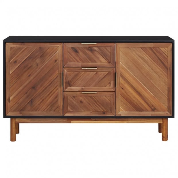 Sideboard 115x35x70 Cm Solid Acacia Wood And Mdf Image 4