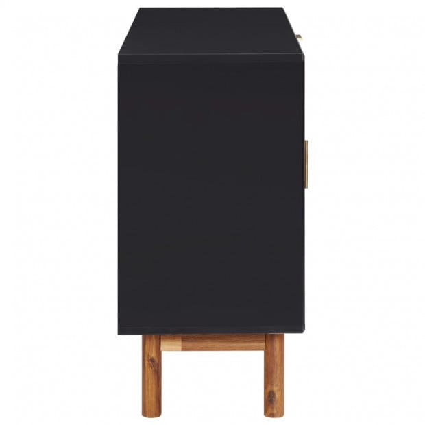 Sideboard 115x35x70 Cm Solid Acacia Wood And Mdf Image 5