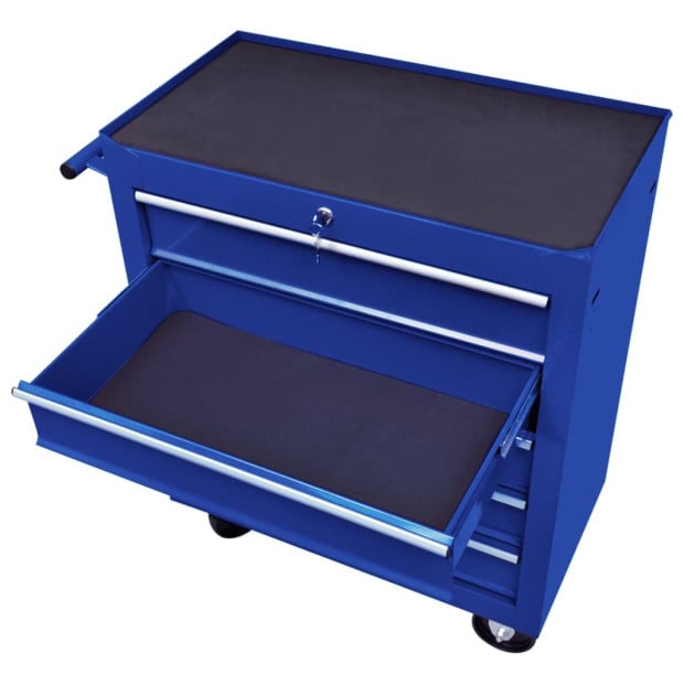 Workshop Tool Trolley With 5 Drawers Blue Image 5