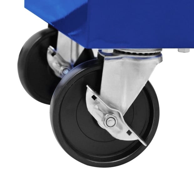Workshop Tool Trolley With 5 Drawers Blue Image 6