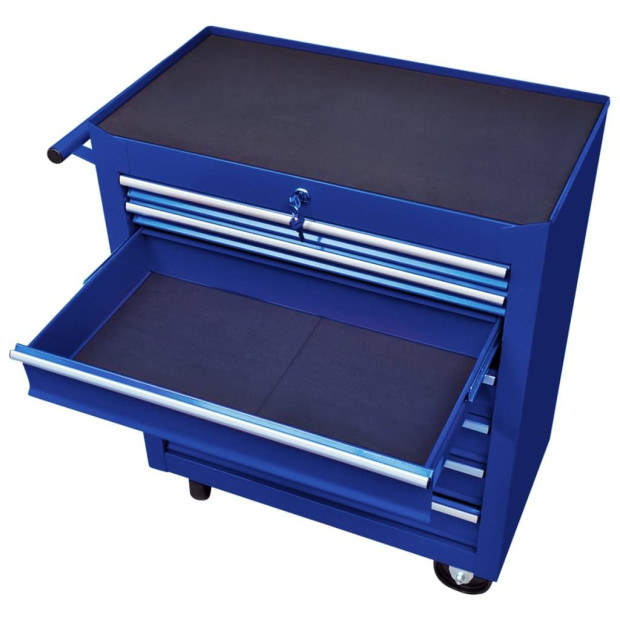 Workshop Tool Trolley With 7 Drawers Blue Image 5