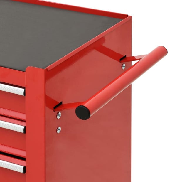Tool Trolley With 4 Drawers Steel Red Image 5