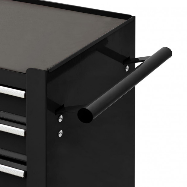 Tool Trolley With 4 Drawers Steel Black Image 5