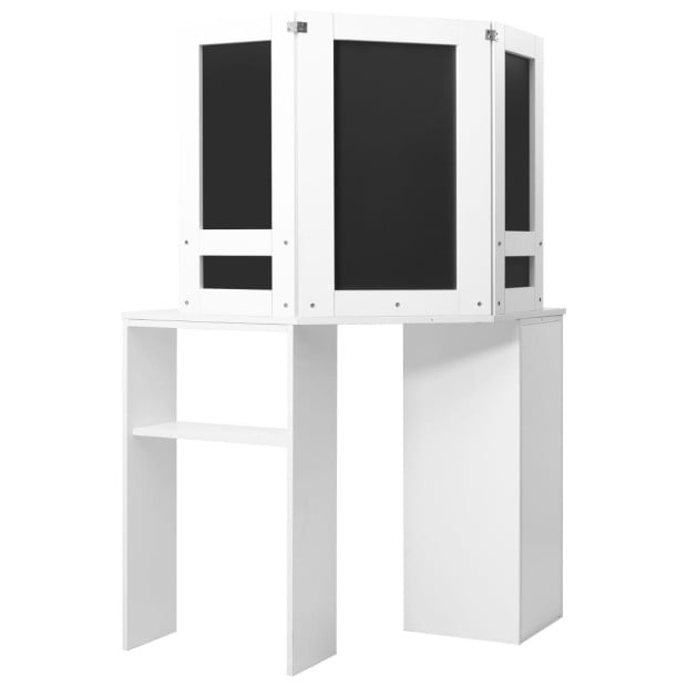 Corner Dressing Table Make-up Table With Led Light White Image 7
