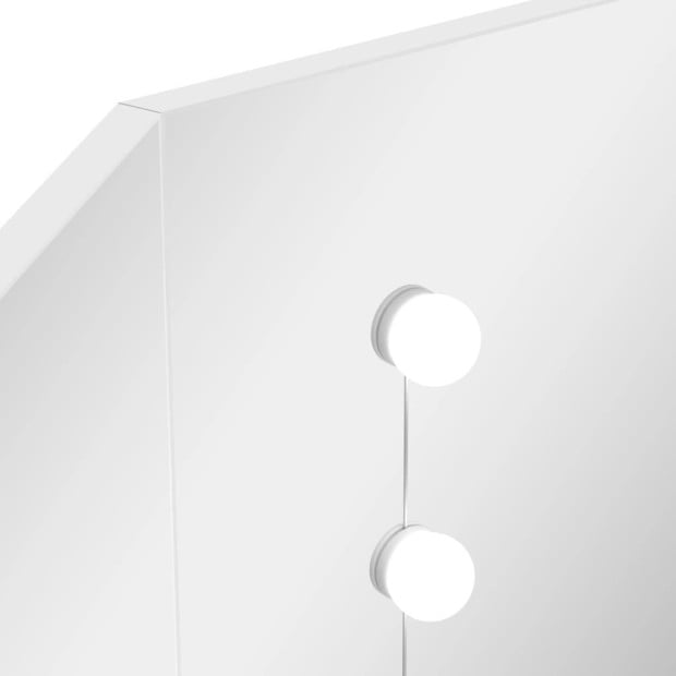 Corner Dressing Table Make-up Table With Led Light White Image 11